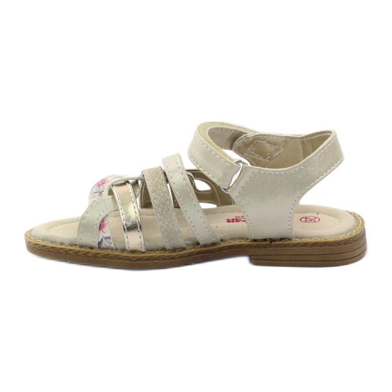 American Club American Sandals Girls for Velcro 15079 bege/ouro 2