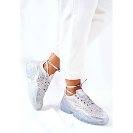 Calçados Esportivos Com Zircônia Cúbica Lu Boo Prata 1