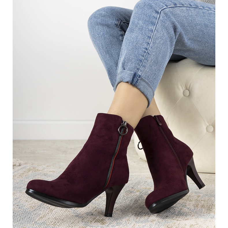 Botas marrons com zíper decorativo Yoana clarete 1 Botas marrons com zíper decorativo Yoana clarete 1
