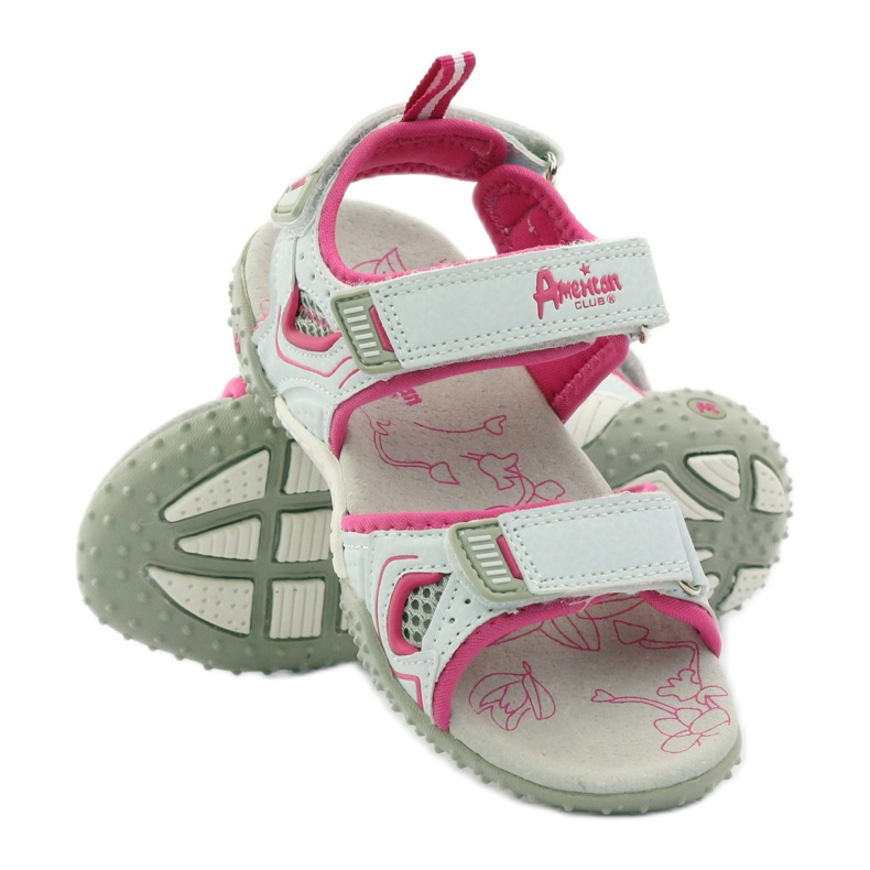 American Club Sandálias femininas esportivas americanas de 1617 branco rosa 3