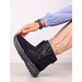 TRENDI Mukluki caloroso na plataforma preto 1