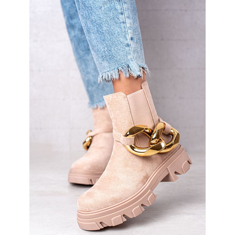 S. BARSKI Botas de camurça na plataforma S.BARSKI bege 1