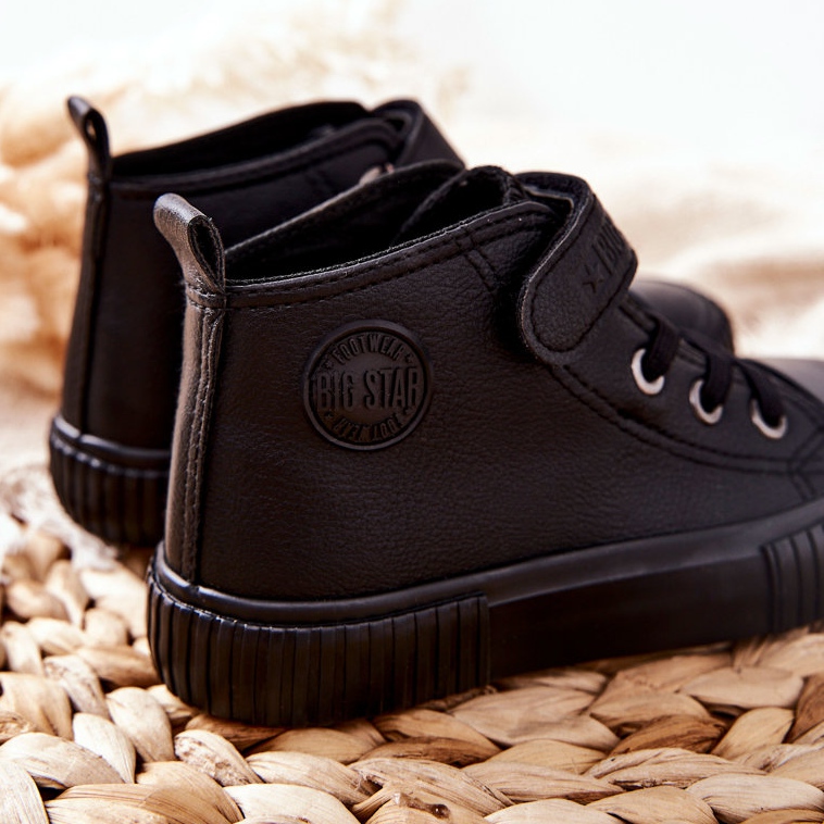 Tênis alto infantil com velcro Big Star II374016 preto 1