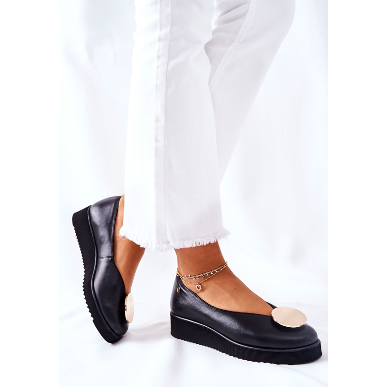 Sapatos de bailarina na plataforma Maciejka Preto 5315B-01 1