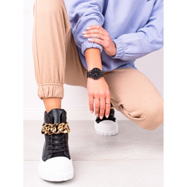 Seastar Tênis de cano alto com corrente preto 1 Seastar Tênis de cano alto com corrente preto 1