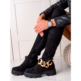 Seastar Botas altas de camurça com enfeite preto 1