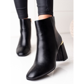 Diamantique Botas elegantes com encaixe dourado preto 2
