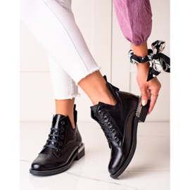W. Potocki Botas elegantes com recorte Potocki preto 1