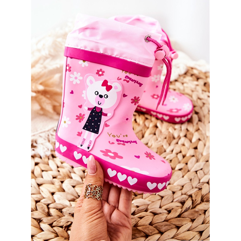 Galocha de borracha rosa infantil Urso Zinstina 1