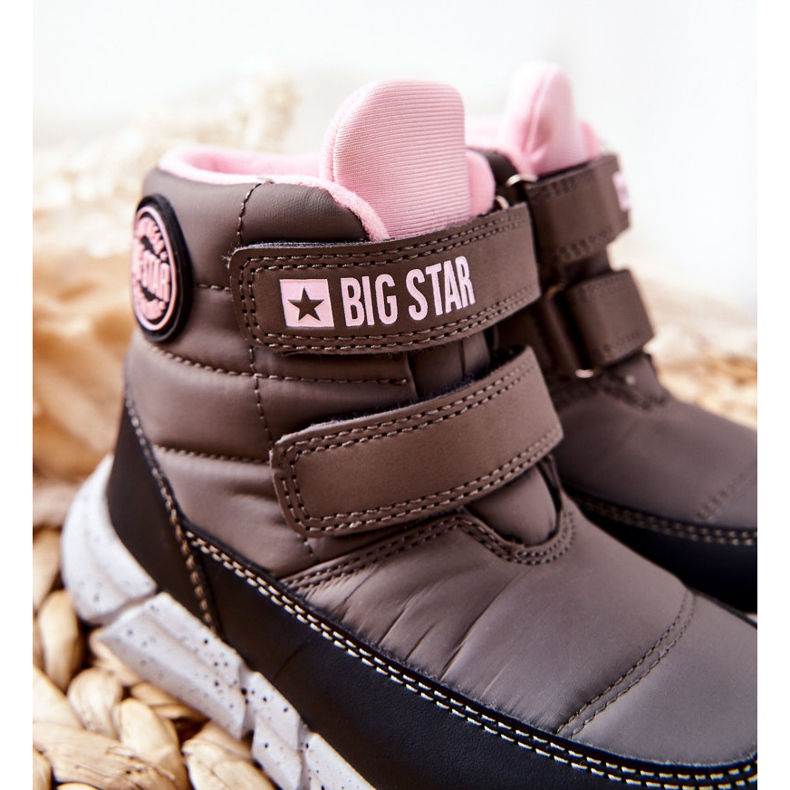 Botas de neve infantis Memory Foam Big Star II374071 Szare preto cinza 1