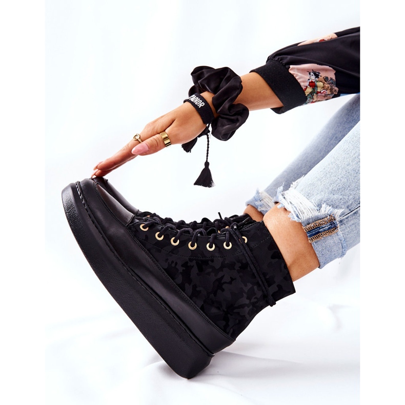 Lewski Shoes Sapatos de couro esportivos Lewski 3034 preto Camo 2