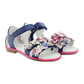 Bartek Sandalki Gladiatikki 16168 Cornualha decorada com flores azul 4 Bartek Sandalki Gladiatikki 16168 Cornualha decorada com flores azul 4