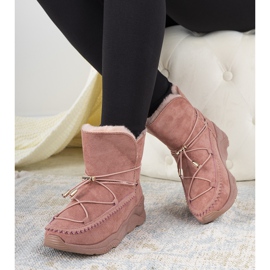 Botas de neve com nervuras rosa Carrera 1