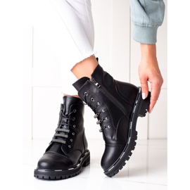 Botas de couro elegantes de caçadores ARTIKER preto 1