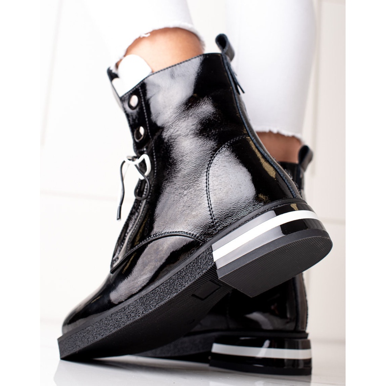 Botas elegantes de couro ARTIKER preto 2