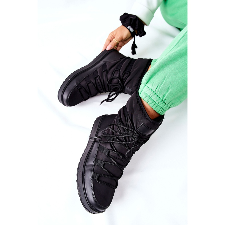 S.Barski Botas pretas quentes de neve femininas Cironeus preto 1