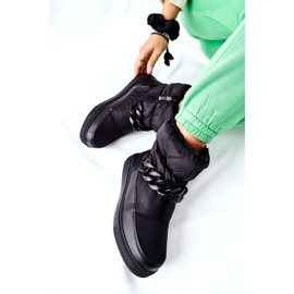 S.Barski Botas de neve quentes femininas pretas Khariche preto 1