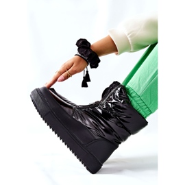 S.Barski Botas de neve quentes femininas Black Monile preto 2