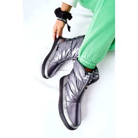 S.Barski Botas femininas cinza monile para neve quente prata 1