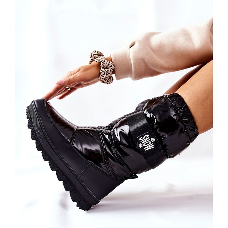 S.Barski Botas femininas de alta membrana para neve quente Eunousa preta preto 2