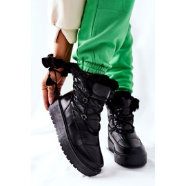 S.Barski Botas pretas quentes de neve femininas Black Gordian preto 1