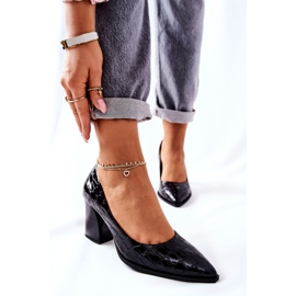 S.Barski Mulheres Couro Pumps Black Chay preto 1