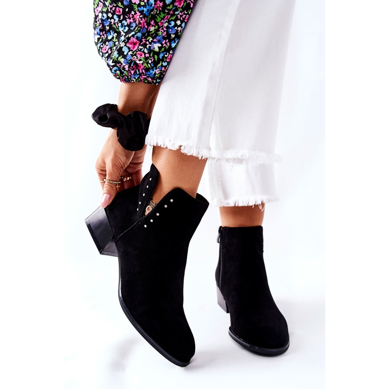 Botas quentes de camurça Sergio Leone BT217 pretas preto 1