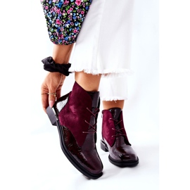 Botas quentes de camurça Sergio Leone BT401 Burgundy clarete 1