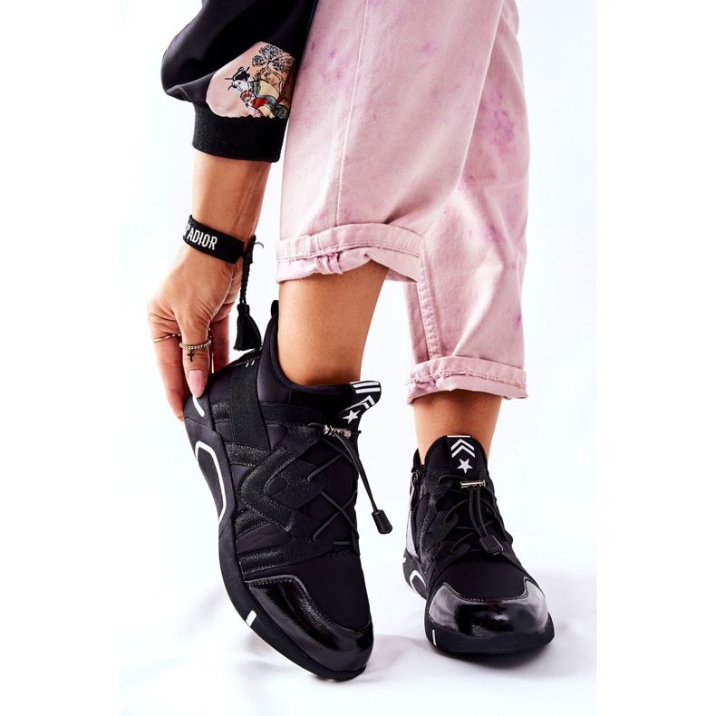 Vinceza Tênis de salto alto tênis lanez preto 1