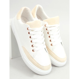 Tênis branco feminino 6110 amarelo 1