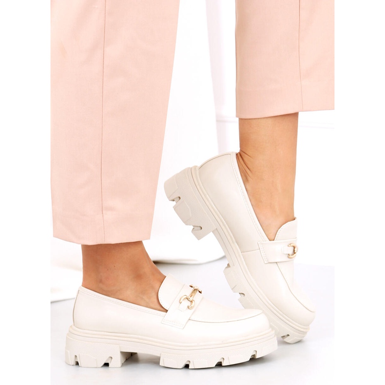 Mocassins com sola grossa YY11 Bege 2