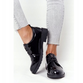 S.Barski Sapatos Oxfords lacados lacados femininos S. Barski preto 3