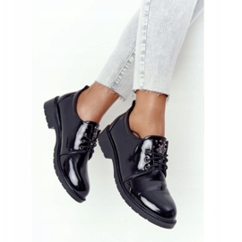 S.Barski Sapatos Oxfords lacados lacados femininos S. Barski preto 4