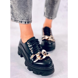 Sapatos femininos Tony Black com corrente preto 2