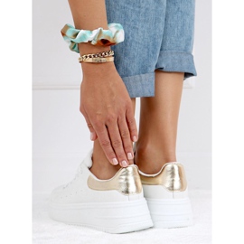 Tênis feminino branco T0YD8240-5 WHITE / GOLD dourado 1