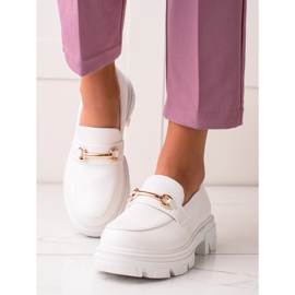 Diamantique Mocassins de couro ecológico branco 1