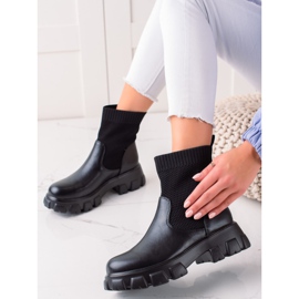 TRENDI Botas com meia a céu aberto preto 1 TRENDI Botas com meia a céu aberto preto 1