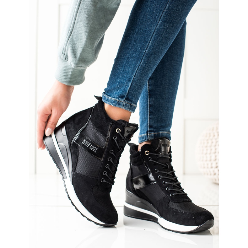 W. Potocki Tênis em cunha Potocki preto 1