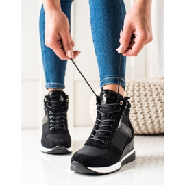 W. Potocki Tênis em cunha Potocki preto 2