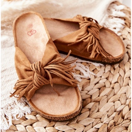 FW1 Chinelos Camel Taryne Cork Sole marrom 2