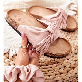 FW1 Chinelos Taryne rosa com sola de cortiça 1