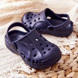 Flameshoes Chinelos para crianças em casa de crocs azul marinho azul-marinho 2