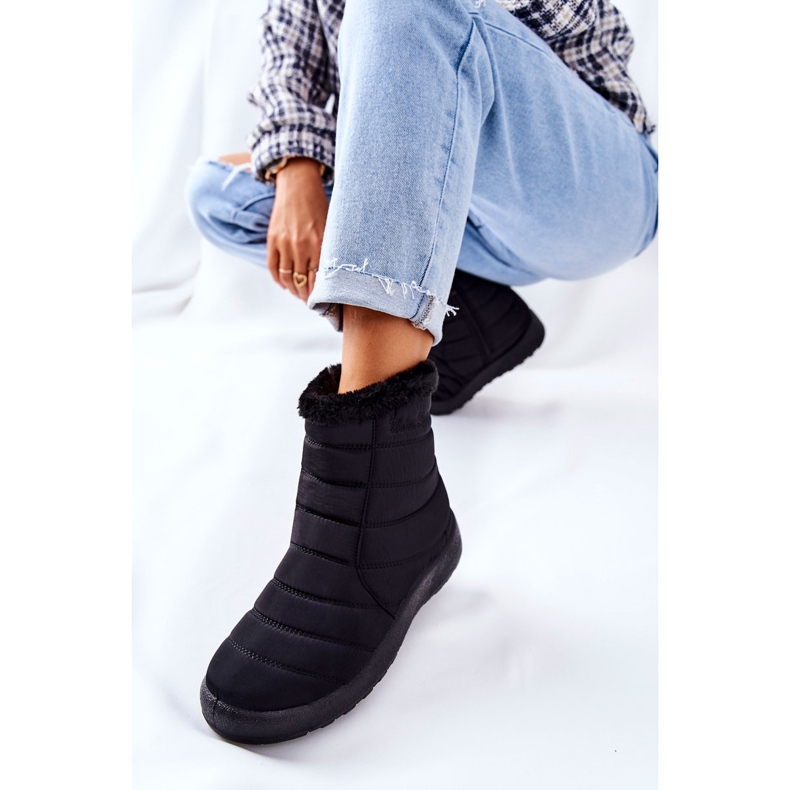 Botas pretas quentes de neve femininas Mezyss preto 1