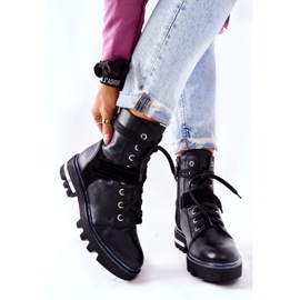 Maciejka Black Leather Workers Boots 05219-01 preto 1