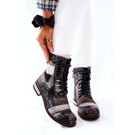 Botas Jodhpur de couro cinza Maciejka 05095-03 preto 1