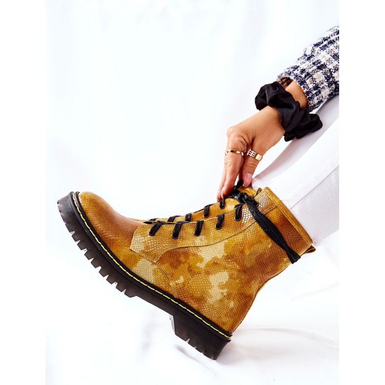 Botas femininas Glany Workers Maciejka Amarelo 01609-47 2