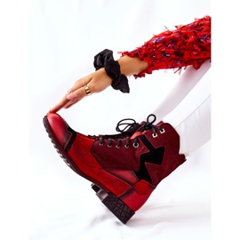 Botas quentes de couro feminino Maciejka vermelho 04625-08 2