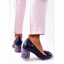 Bombas femininas Maciejka camurça azul marinho 3356A-19 azul-marinho 2