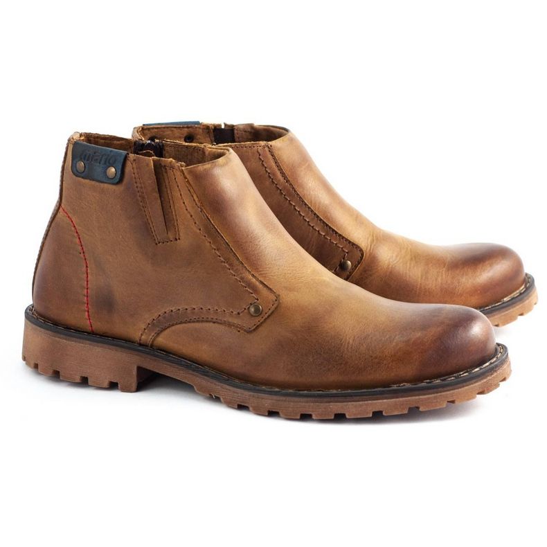 Olivier Botas masculinas 815 vermelhas castanho 2