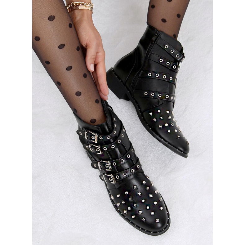 Botas pretas com tachas pretas M8AX1658-18 Preto 1